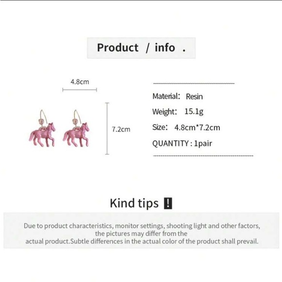 ⭐️Pink Pony Earrings! - Picture 5 of 5